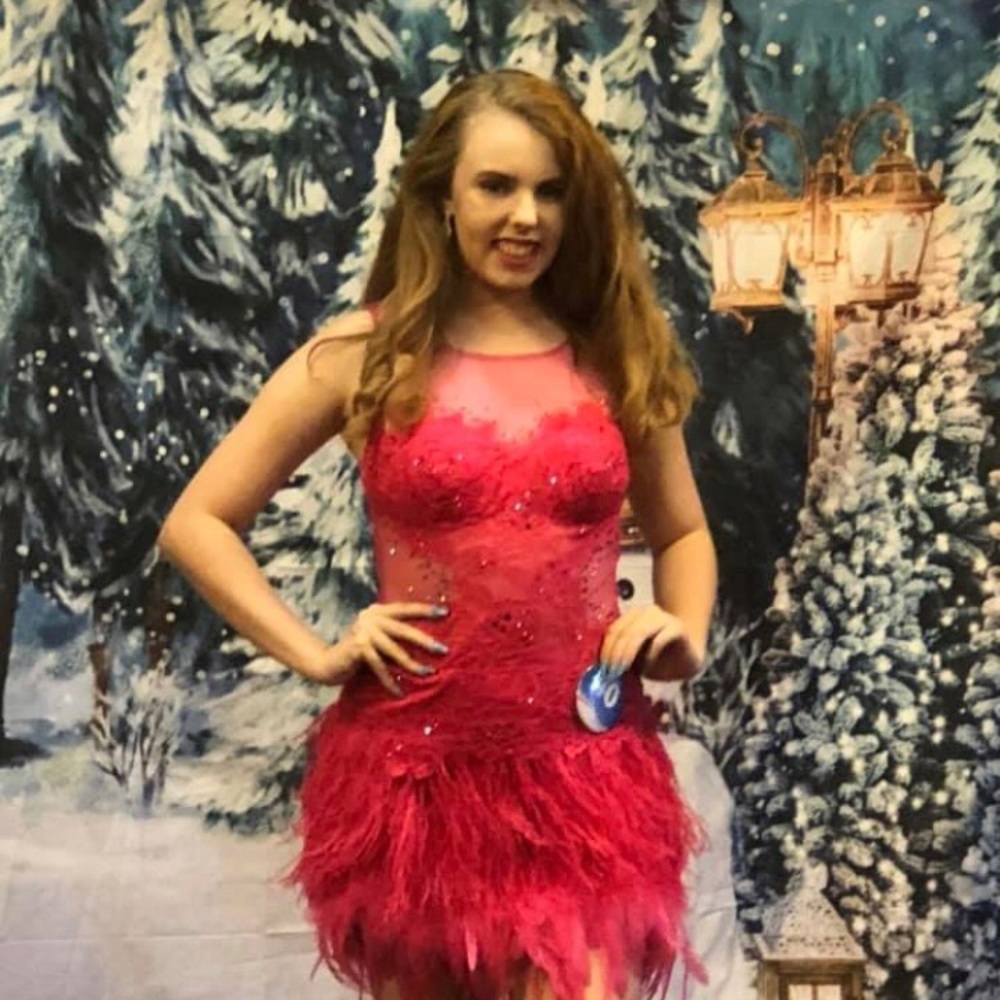 Pink Sherri Hill dress.